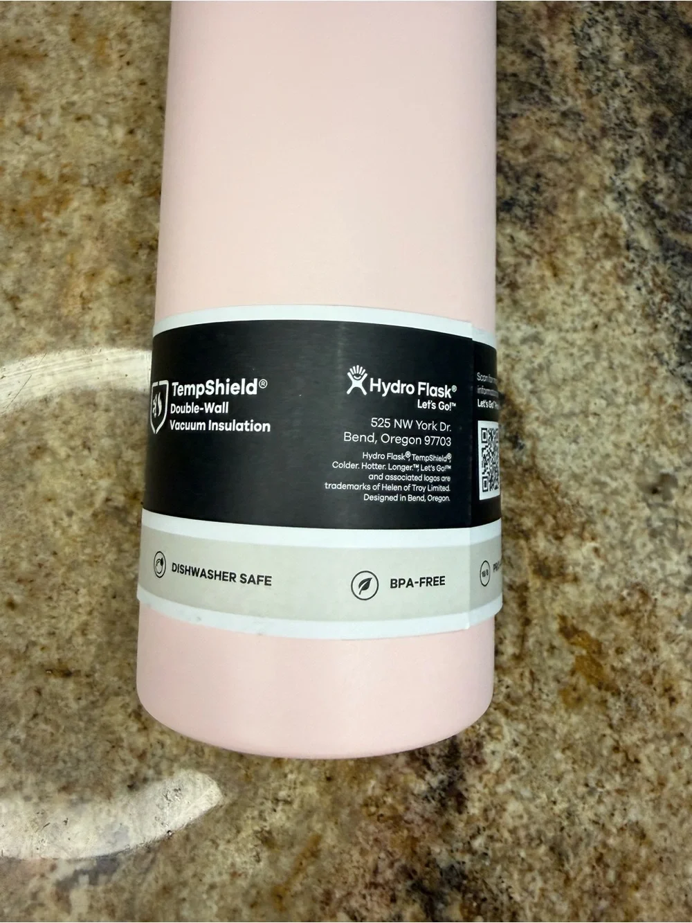 Hydro Flask Pink Stainless Steel Water Bottle with Black Cap